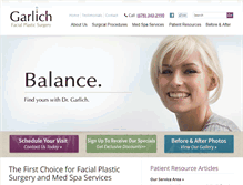 Tablet Screenshot of garlichfacialplastics.com